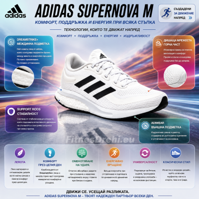 Маратонки Adidas Supernova M - детски/дамски номера Маратонки Adidas Supernova M - детски/дамски номера